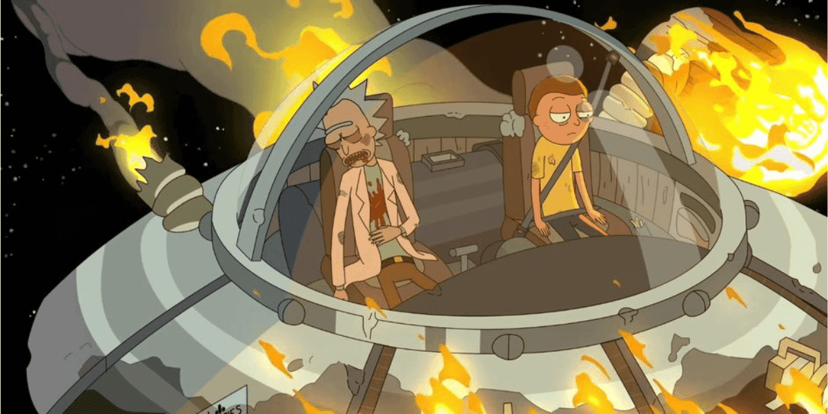 featuring rick and morty in a spacecraft