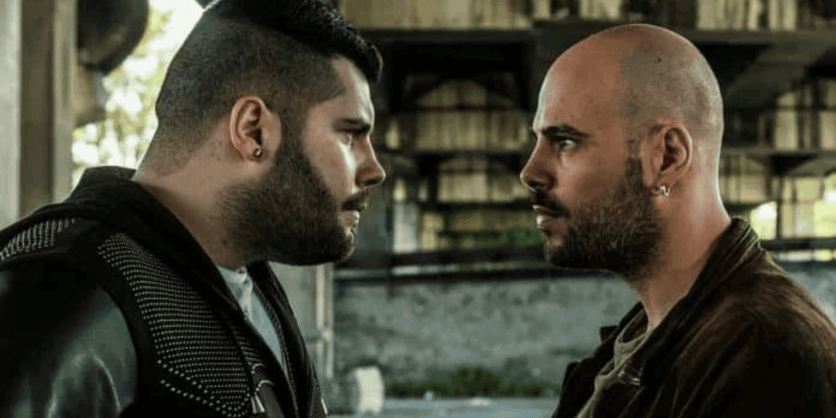 Gomorrah series main characters facing each other.