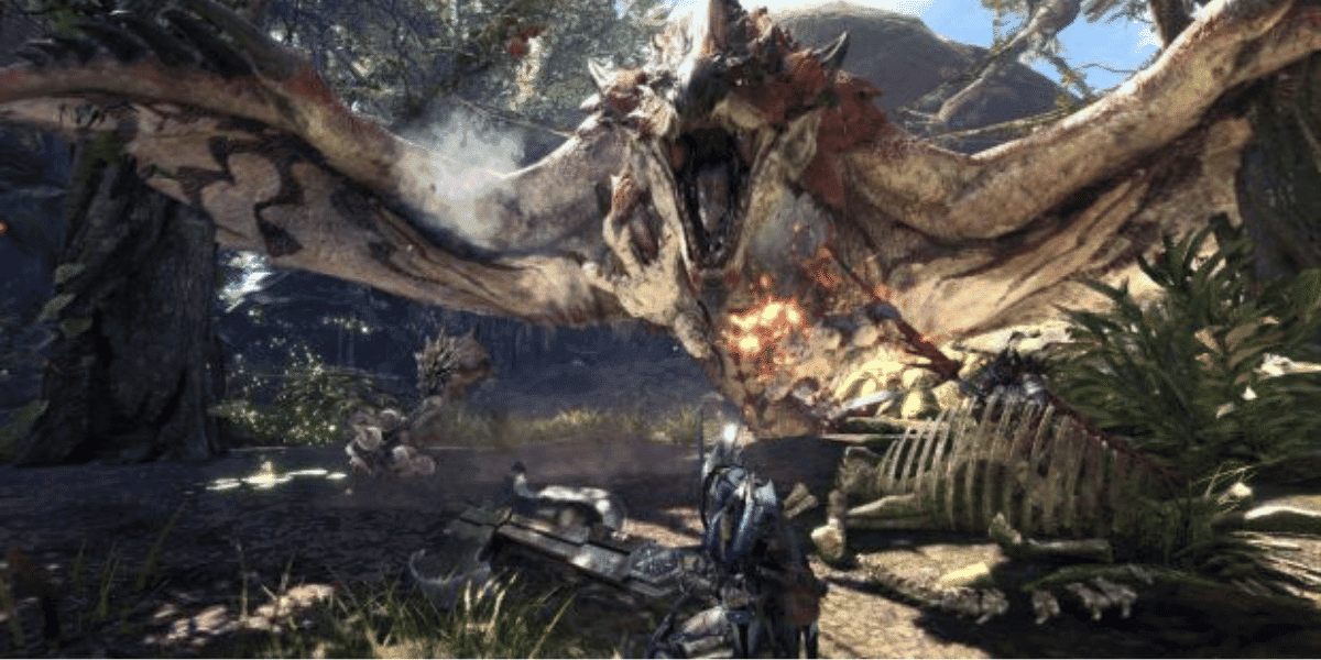 Monster Hunter World The flying Armageddon still.