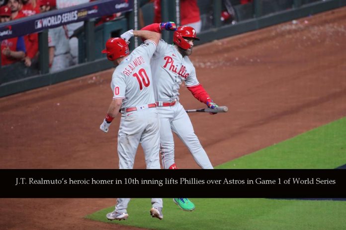 J.T. Realmuto’s heroic homer in 10th inning lifts Phillies over Astros in Game 1 of World Series