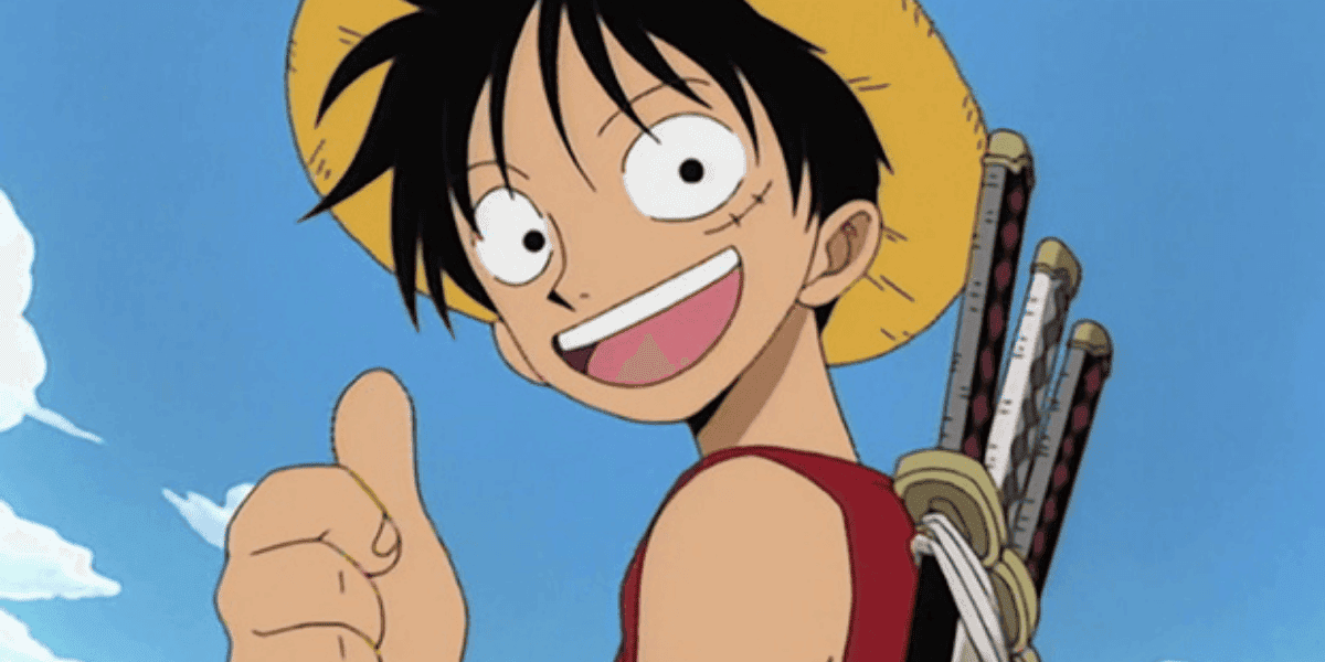 Close up of one piece central character Luffy.